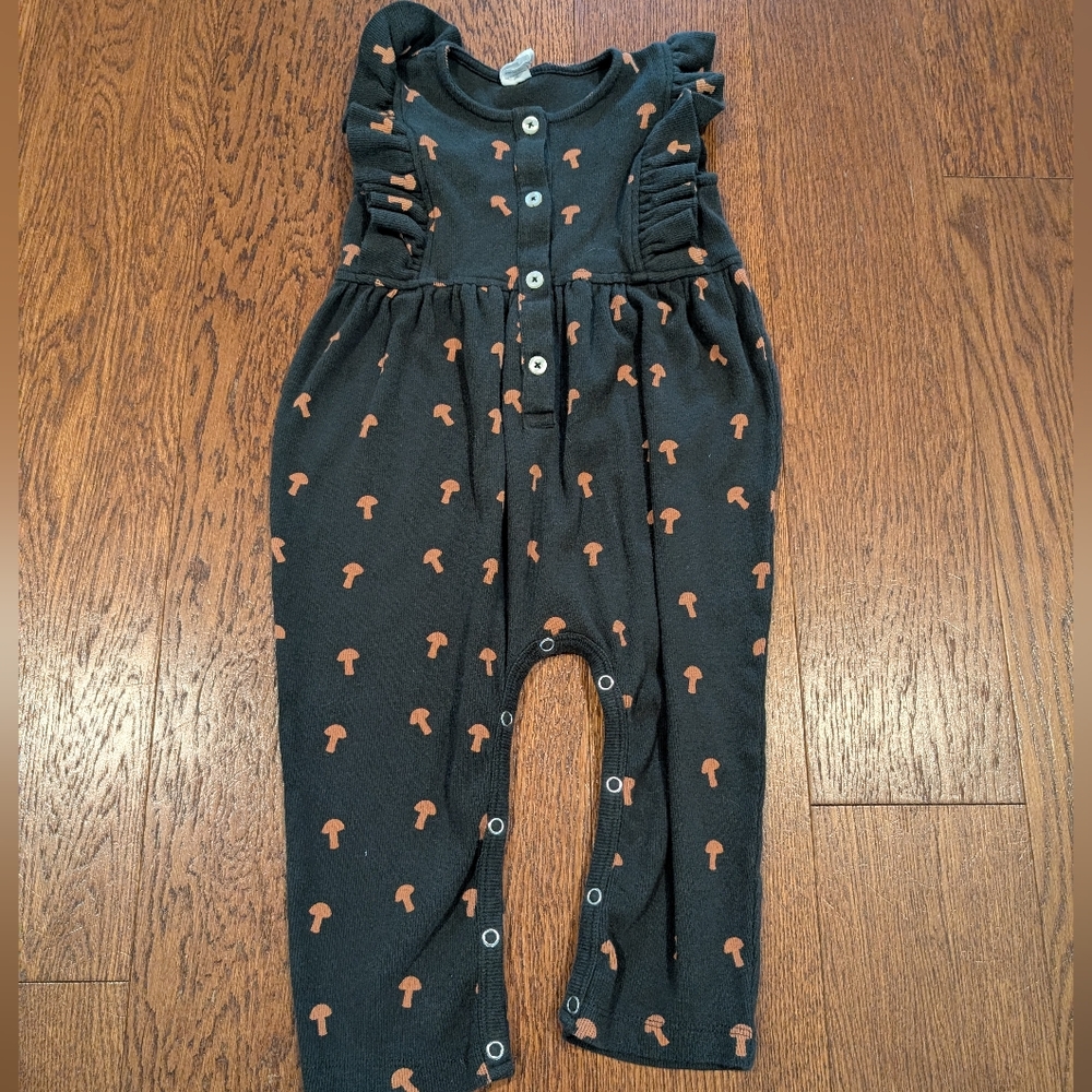 New Kate Quinn Mushroom Print Sleeveless Romper Onesie Sz 18-24M